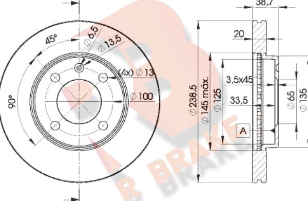 R Brake 78RBD23975 - Bremžu diski ps1.lv