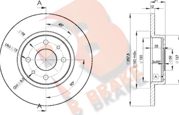 R Brake 78RBD23466 - Bremžu diski ps1.lv