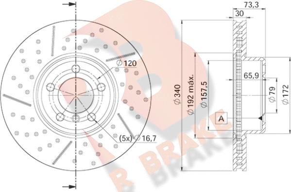 R Brake 78RBD23419 - Bremžu diski ps1.lv