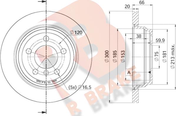 R Brake 78RBD23418 - Bremžu diski ps1.lv