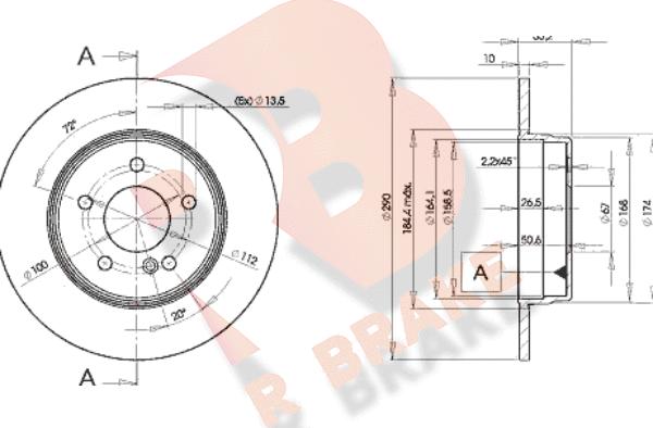 R Brake 78RBD23412 - Bremžu diski ps1.lv