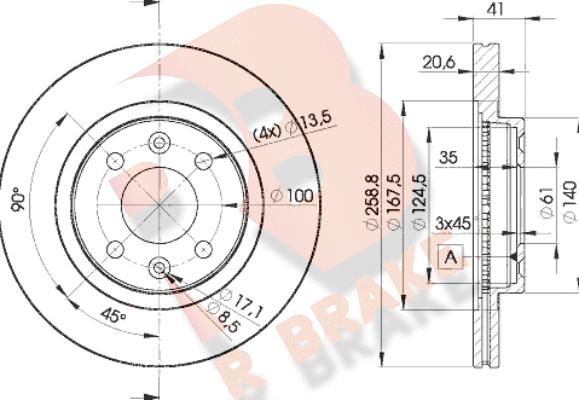 R Brake 78RBD23550 - Bremžu diski ps1.lv