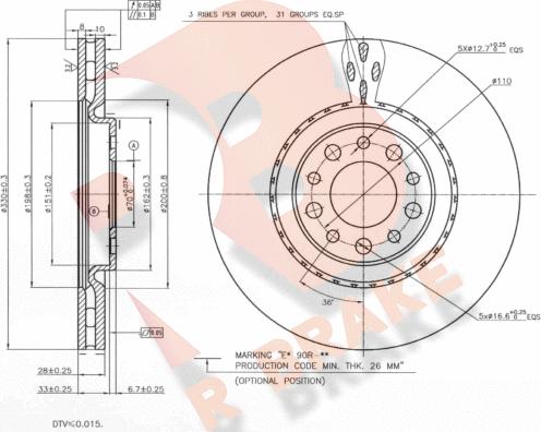 R Brake 78RBD23609 - Bremžu diski ps1.lv