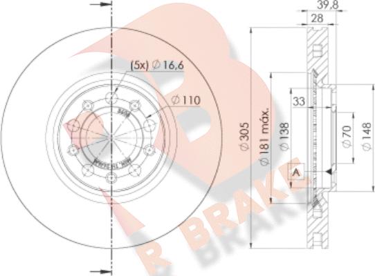 R Brake 78RBD23608 - Bremžu diski ps1.lv