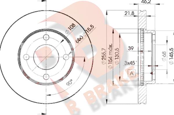 R Brake 78RBD23633 - Bremžu diski ps1.lv