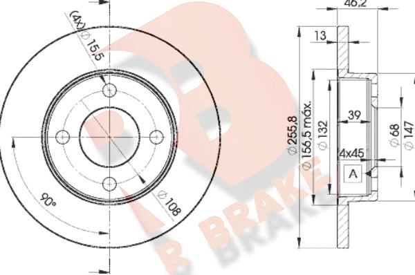 R Brake 78RBD23632 - Bremžu diski ps1.lv