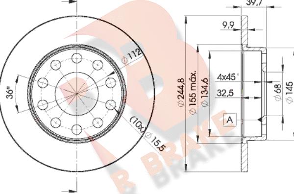 R Brake 78RBD23637 - Bremžu diski ps1.lv