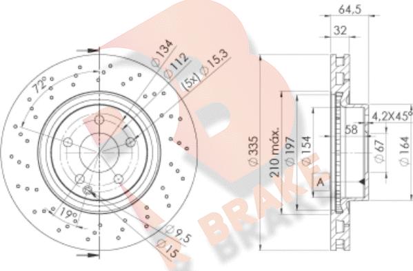 R Brake 78RBD23056 - Bremžu diski ps1.lv