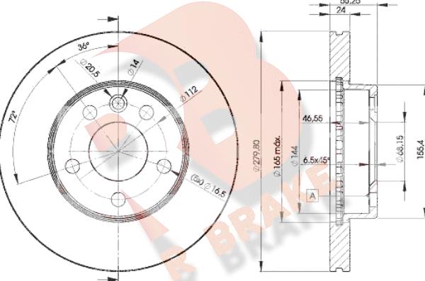 R Brake 78RBD23015 - Bremžu diski ps1.lv