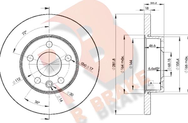 R Brake 78RBD23018 - Bremžu diski ps1.lv