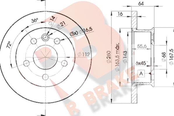 R Brake 78RBD23013 - Bremžu diski ps1.lv