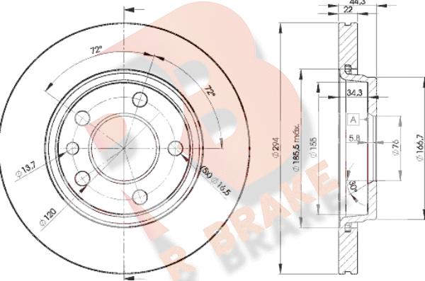 R Brake 78RBD23021 - Bremžu diski ps1.lv