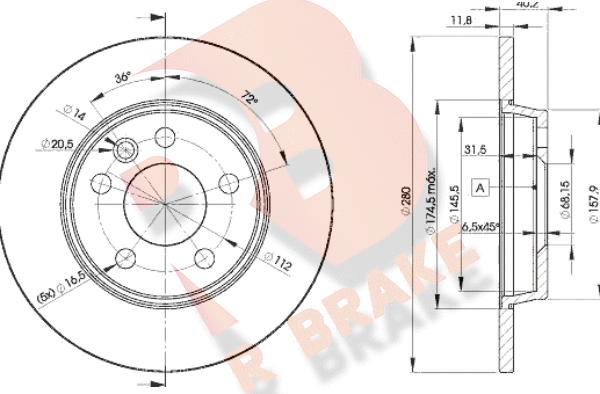 R Brake 78RBD23111 - Bremžu diski ps1.lv