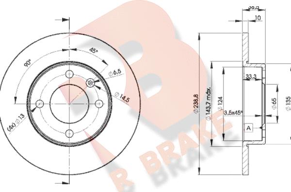 R Brake 78RBD23325 - Bremžu diski ps1.lv