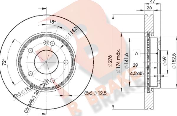 R Brake 78RBD23290 - Bremžu diski ps1.lv