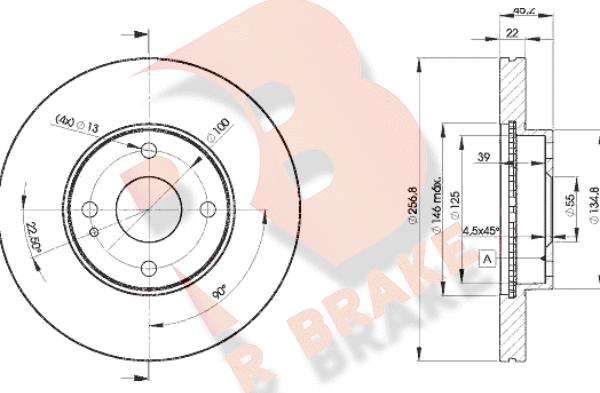 R Brake 78RBD23256 - Bremžu diski ps1.lv