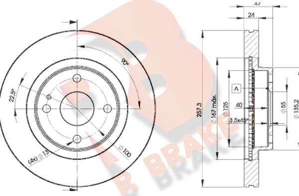 R Brake 78RBD23266 - Bremžu diski ps1.lv