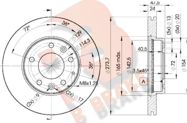 R Brake 78RBD23267 - Bremžu diski ps1.lv