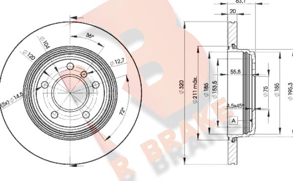 R Brake 78RBD23215 - Bremžu diski ps1.lv