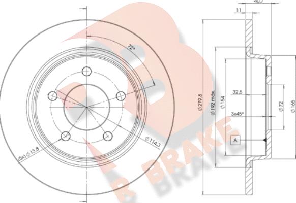 R Brake 78RBD23276 - Bremžu diski ps1.lv