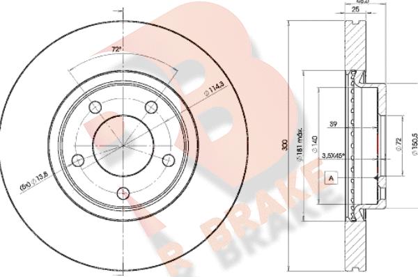 R Brake 78RBD23273 - Bremžu diski ps1.lv