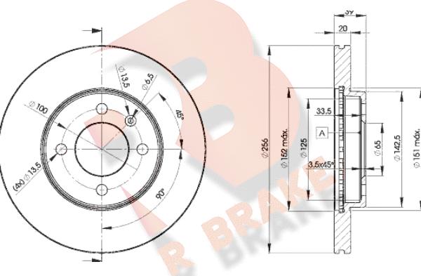 R Brake 78RBD23790 - Bremžu diski ps1.lv