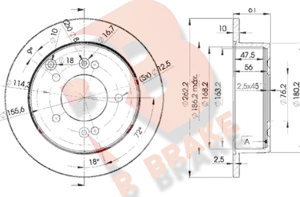 R Brake 78RBD22905 - Bremžu diski ps1.lv