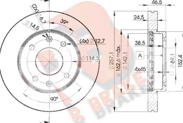 R Brake 78RBD22902 - Bremžu diski ps1.lv