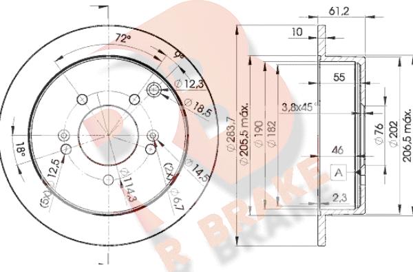 R Brake 78RBD22907 - Bremžu diski ps1.lv