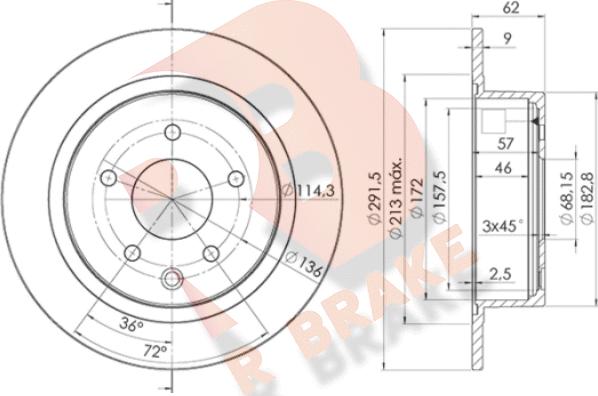 R Brake 78RBD22931 - Bremžu diski ps1.lv