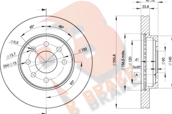 R Brake 78RBD22559 - Bremžu diski ps1.lv