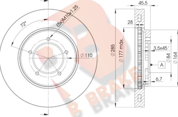 R Brake 78RBD22610 - Bremžu diski ps1.lv