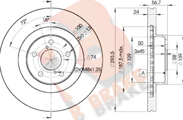 R Brake 78RBD22630 - Bremžu diski ps1.lv