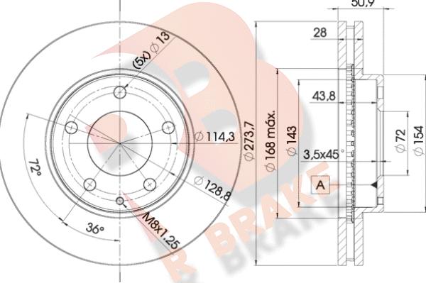 R Brake 78RBD22671 - Bremžu diski ps1.lv