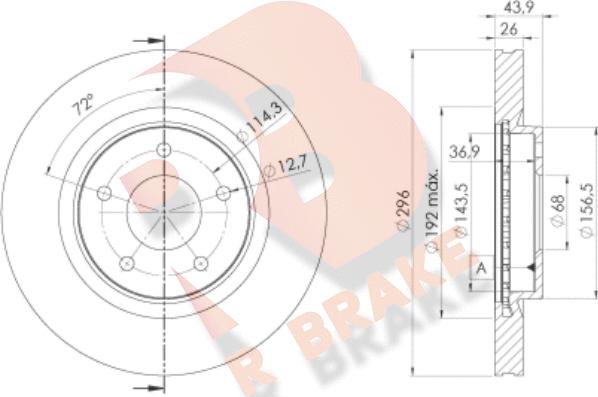 R Brake 78RBD22057 - Bremžu diski ps1.lv