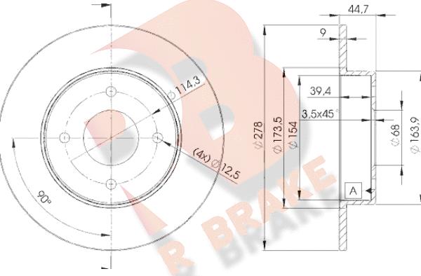 R Brake 78RBD22083 - Bremžu diski ps1.lv