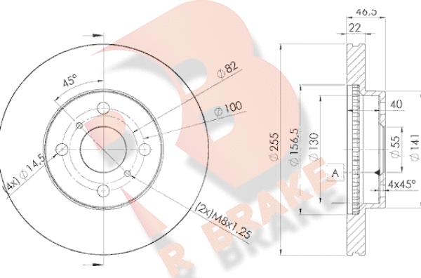 R Brake 78RBD22038 - Bremžu diski ps1.lv