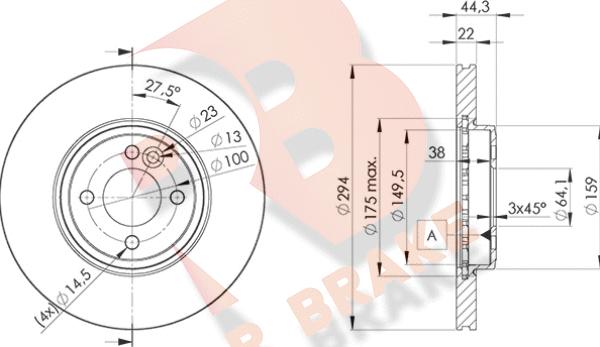 R Brake 78RBD22892 - Bremžu diski ps1.lv