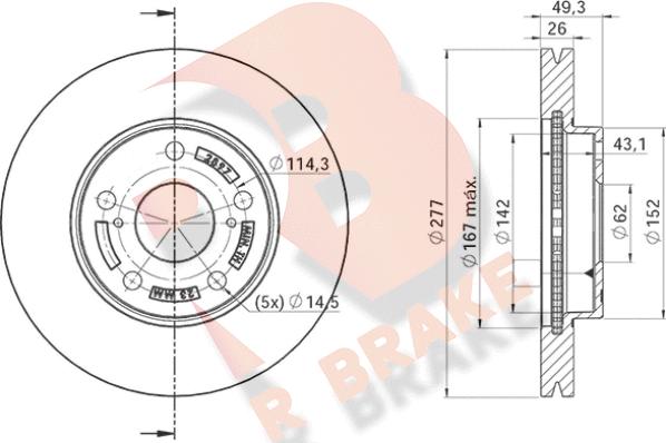 R Brake 78RBD22897 - Bremžu diski ps1.lv