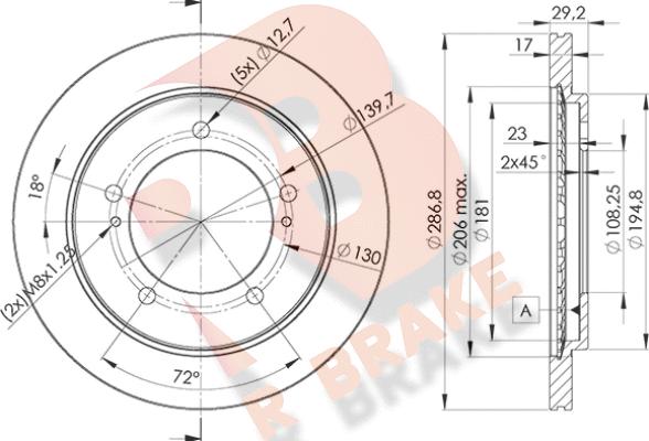 R Brake 78RBD22863 - Bremžu diski ps1.lv