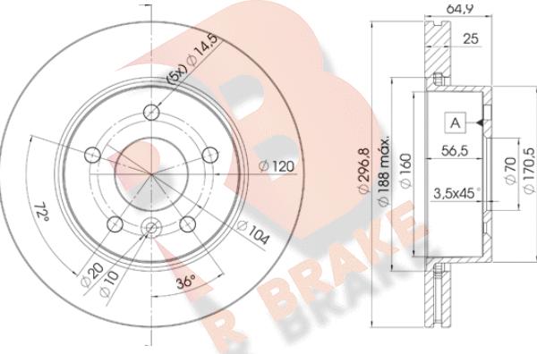 R Brake 78RBD22817 - Bremžu diski ps1.lv