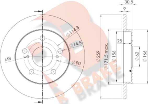 R Brake 78RBD22889 - Bremžu diski ps1.lv