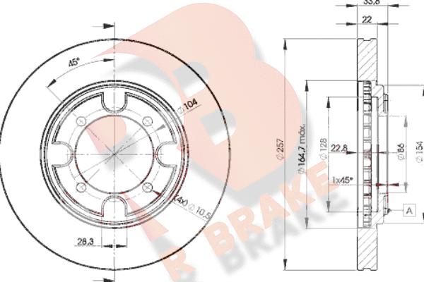 R Brake 78RBD22830 - Bremžu diski ps1.lv