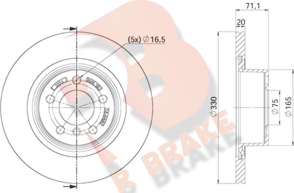 R Brake 78RBD22216 - Bremžu diski ps1.lv