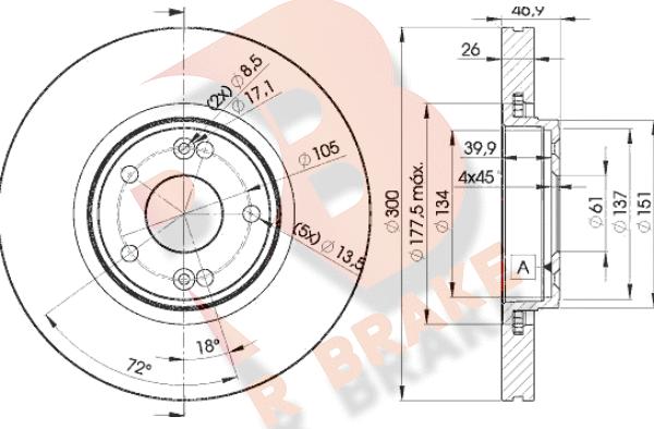 R Brake 78RBD22235 - Bremžu diski ps1.lv