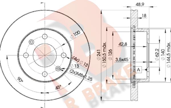 R Brake 78RBD27500 - Bremžu diski ps1.lv