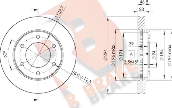 R Brake 78RBD27019 - Bremžu diski ps1.lv