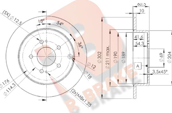 R Brake 78RBD27032 - Bremžu diski ps1.lv