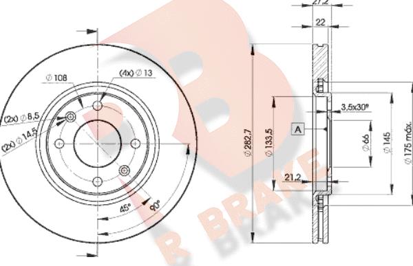 R Brake 78RBD27810 - Bremžu diski ps1.lv