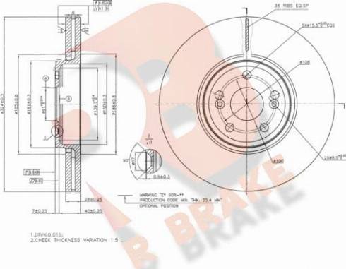 R Brake 78RBD27357A - Bremžu diski ps1.lv